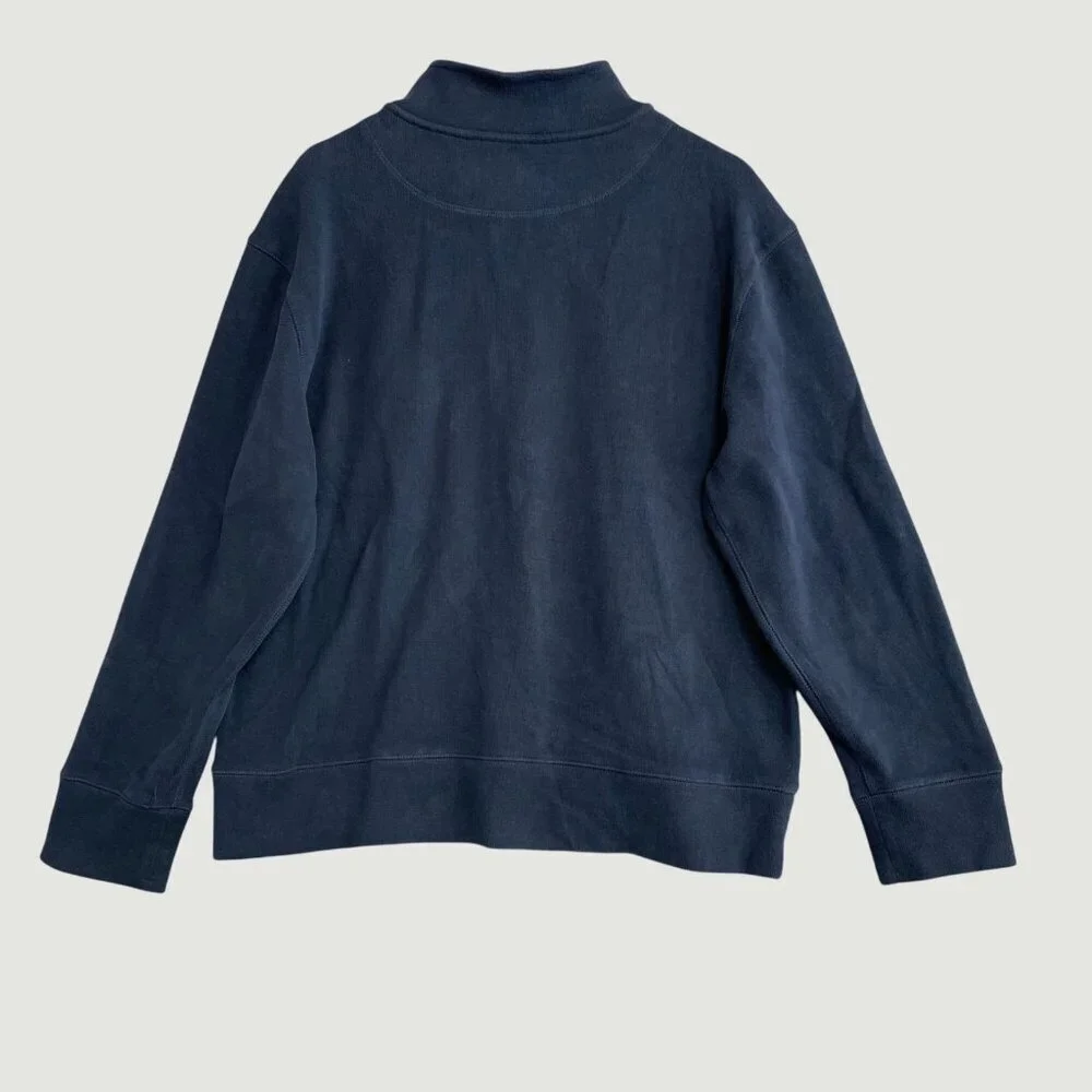 Banana Republic Men's XL Navy Half-Zip Pullover Sweatshirt Cotton Blend N0220